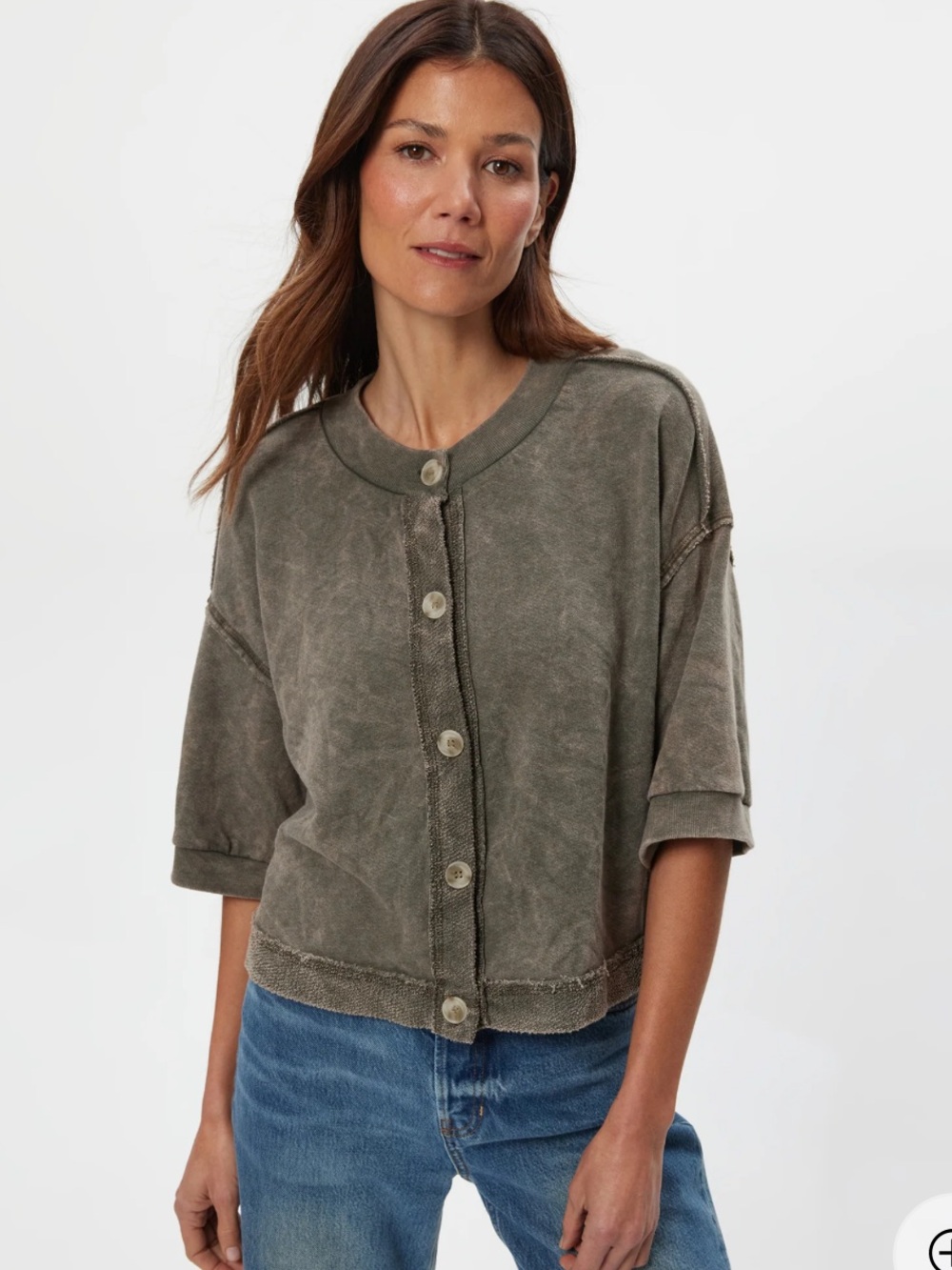 Michael Stars Marlow Mineral Wash Terry Cardigan